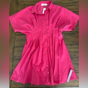 Exquise Bright Pink Collared Dress